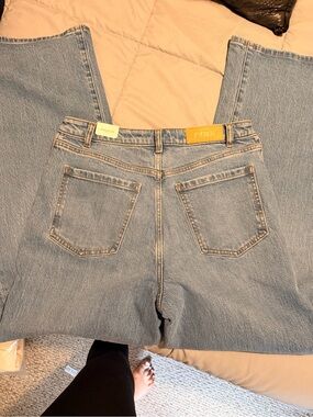 PINK Victoria's Secret Light Blue Flared Wide-Leg Jeans